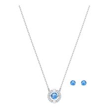 Conjunto Sparkling Dance Round, azul, baño de rodio