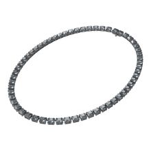 Collar Millenia, Cristales de talla cuadrado, Gris, Baño de rodio
