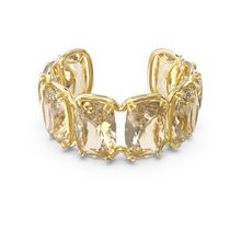 Brazalete Harmonia, Cristales flotantes de gran tamaño , Amarillo, Baño tono oro