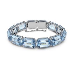 Pulsera-Millenia-Cristales-talla-octagonal-Azul-Baño-de-rodio