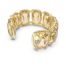 Brazalete Harmonia, Cristales flotantes de gran tamaño , Amarillo, Baño tono oro
