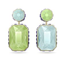 Aros Orbita, Asimétrico, Cristal de talla octagonal, Multicolor, Baño tono oro