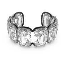 Brazalete Harmonia, Cristal flotante de gran tamaño, Blanco, Combinación de acabados metálicos