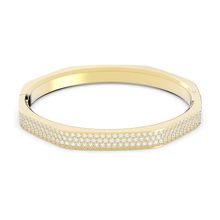 Brazalete Dextera, Octogonal, Pavé, Blanco, Baño tono oro