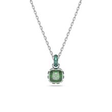 Colgante Birthstone, Talla cuadrada, Mayo, Verde, Baño de rodio