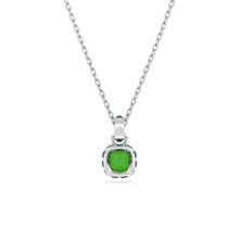 Colgante Birthstone, Talla cuadrada, Mayo, Verde, Baño de rodio