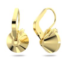 Pendientes Bella V, Talla redonda, Tono dorado, Baño tono oro