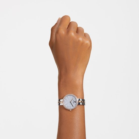 Reloj-Cosmopolitan-Fabricado-en-Suiza-Brazalete-de-metal-Blanco-Combinacion-de-acabados-metalicos
