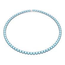 Collar Matrix Tennis, Talla redonda, Medio, Azul, Baño de rodio