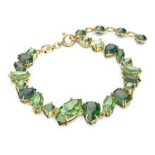 Pulsera Gema, Tallas mixtas, Verde, Baño tono oro