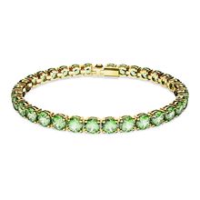 Pulsera Matrix Tennis, Talla redonda, Mediana, Verde, Baño tono oro