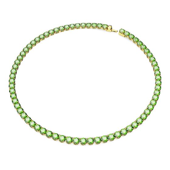 Collar-Matrix-Tennis-Talla-redonda-Medio-Verde-Baño-tono-oro