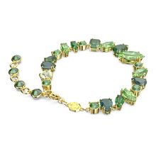 Pulsera Gema, Tallas mixtas, Verde, Baño tono oro