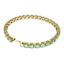 Pulsera Matrix Tennis, Talla redonda, Mediana, Verde, Baño tono oro