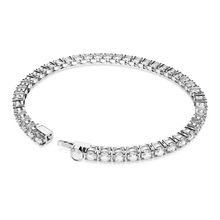 Pulsera Matrix Tennis, Talla redonda, Pequeña, Blanca, Baño de rodio