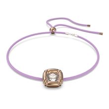 Collar Dulcis, Cristales de talla cushion, Morado, Baño de rodio