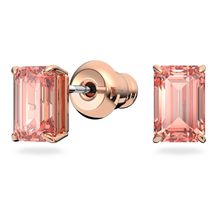 Conjunto Millenia, Zirconia Swarovski de talla octogonal, Rosa, Baño tono oro rosa