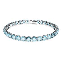 Pulsera Matrix Tennis, Talla redonda, Mediana, Azul, Baño de rodio