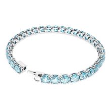 Pulsera Matrix Tennis, Talla redonda, Mediana, Azul, Baño de rodio