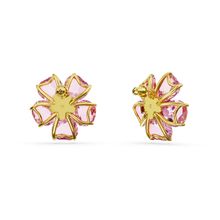 Pendientes de botón Florere, Flor, Rosas, Baño tono oro