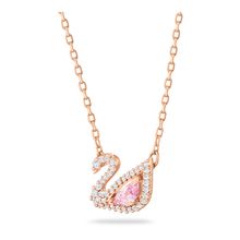 Collar Dazzling Swan, multicolor, baño de oro rosa
