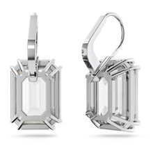 Aros Millenia, Cristal de talla octogonal, Blancos, Baño de rodio