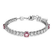 Pulsera Matrix Tennis, Tallas mixtas, Rosa, Baño de rodio