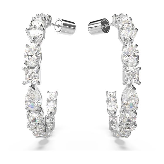 Pendientes-de-aro-Mesmera-Tallas-mixtas-Blancos-Baño-de-rodio