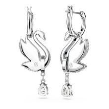 Pendientes Swarovski Iconic Swan, Cisne, Azules, Baño de rodio