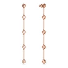 Pendientes Constella, Talla redonda, Blancos, Baño tono oro rosa