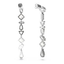 Pendientes Mesmera, Tallas mixtas, Largos, Blancos, Baño de rodio