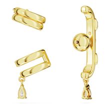 Pendiente ear cuff Dextera, Conjunto (3), Tallas mixtas, Blanco, Baño tono oro