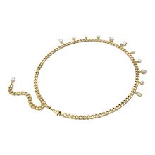 Collar Dextera, Tallas mixtas, Blanco, Baño tono oro