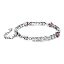 Pulsera Matrix Tennis, Tallas mixtas, Rosa, Baño de rodio