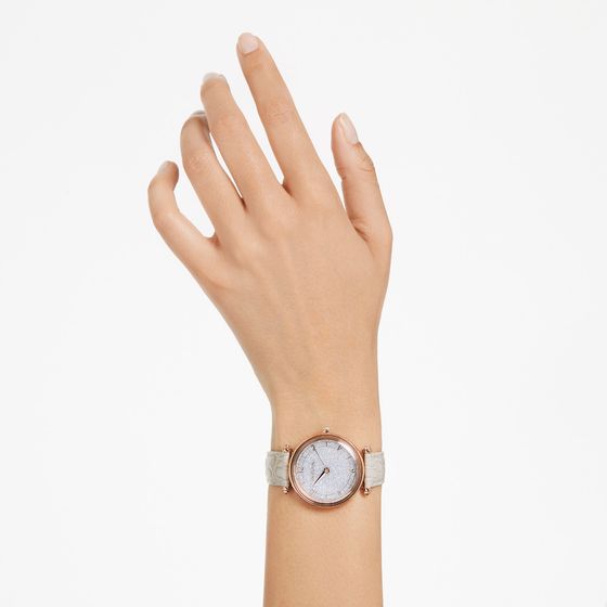 Reloj-Crystalline-Wonder-Fabricado-en-Suiza-Correa-de-piel-Beige-Acabado-tono-oro-rosa