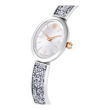 Reloj Crystal Rock Oval, Fabricado en Suiza, Brazalete de metal, Blanco, Acero inoxidable