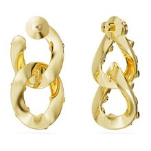 Pendientes de aro Dextera, Tallas mixtas, Bucle entrelazado, Blancos, Baño tono oro