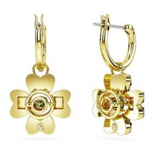 Pendientes Idyllia, Trébol, Verdes, Baño tono oro