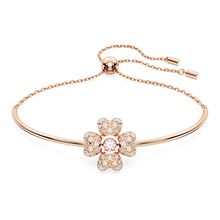 Pulsera Idyllia, Trébol, Blanca, Baño tono oro rosa