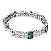 Pulsera Matrix Tennis, Tallas mixtas, Verde, Baño de rodio