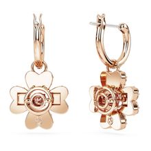 Pendientes Idyllia, Trébol, Blancos, Baño tono oro rosa