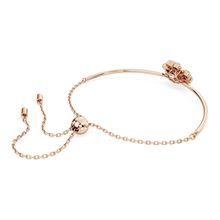 Pulsera Idyllia, Trébol, Blanca, Baño tono oro rosa