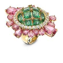 Anillo Curiosa, Multicolor, Baño tono oro rosa