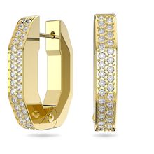 Aros de aro Dextera, Octogonal, Blanco, Baño tono oro