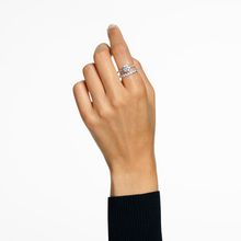 Anillo Constella, Conjunto (2), Talla princesa, Blanco, Baño de rodio