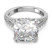 Anillo de cóctel Constella, Talla cuadrada, Blanco, Baño de rodio