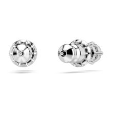 Aros Attract Round, blanco, baño de rodio