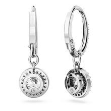 Pendientes Una Angelic, Talla redonda, Pavé, Blancos, Recubrimiento en rodio