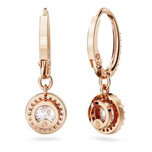 Pendientes Una Angelic, Talla redonda, Pavé, Blancos, Recubrimiento tono oro rosa