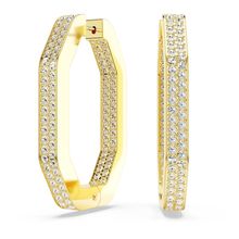 Aros de aro Dextera, Octogonal, Blanco, Baño tono oro